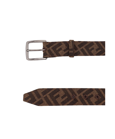 Shop Fendi Ff Belt In Brown