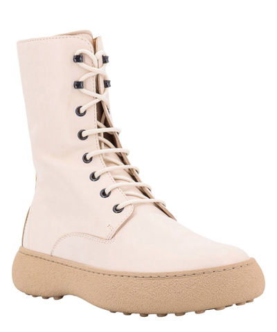 Shop Tod's Lace-up Boots In White