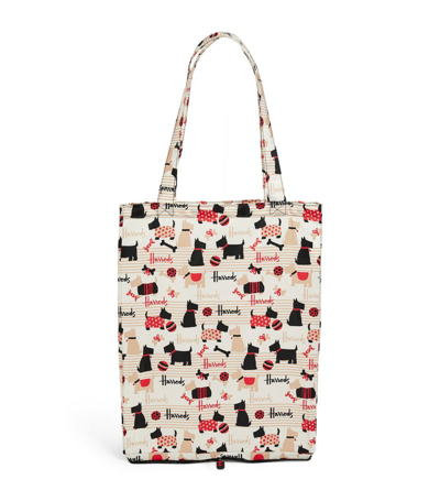 Shop Harrods Recycled Scottie Dog Pocket Shopper Bag In Multi