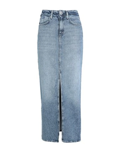 Shop Karl Lagerfeld Jeans Woman Denim Skirt Blue Size L Organic Cotton