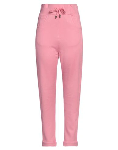 Shop Balmain Woman Pants Pink Size 6 Cotton, Cashmere
