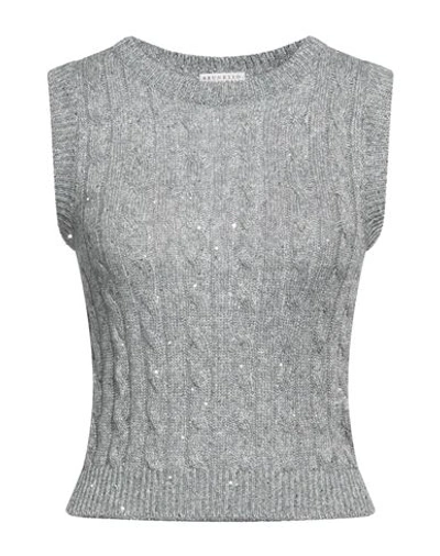 Shop Brunello Cucinelli Woman Sweater Blue Size M Linen, Nylon, Polyester
