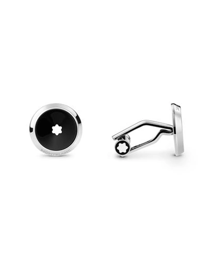Shop Montblanc Man Cufflinks And Tie Clips Silver Size - Steel, Resin