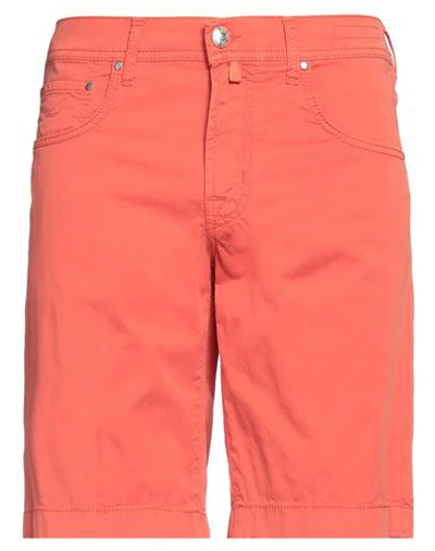 Shop Jacob Cohёn Man Shorts & Bermuda Shorts Coral Size 33 Cotton, Elastane In Red