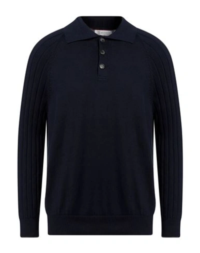 Shop Brunello Cucinelli Man Sweater Midnight Blue Size 42 Cotton
