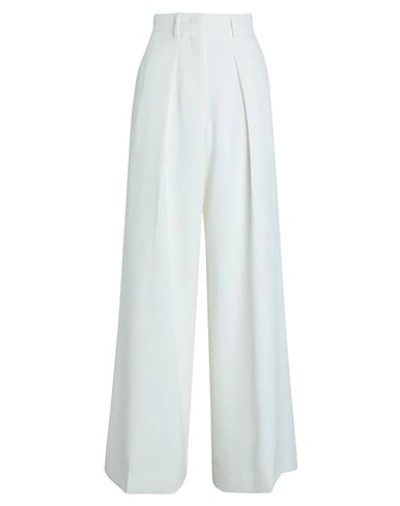 Shop Karl Lagerfeld Woman Pants Ivory Size 8 Polyester, Viscose In White