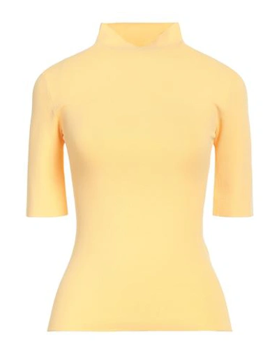 Sportmax Woman Turtleneck Apricot Size M Viscose, Polyester In Orange