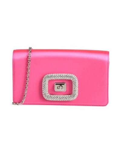 Shop Roger Vivier Woman Cross-body Bag Fuchsia Size - Textile Fibers In Pink