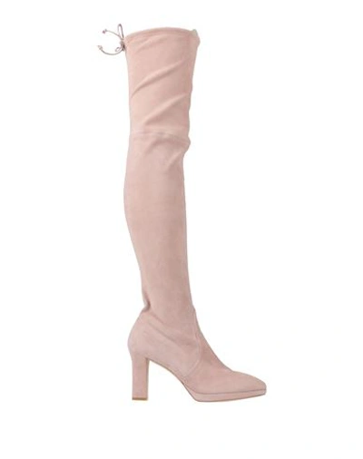 Shop Stuart Weitzman Woman Boot Blush Size 5 Leather In Pink
