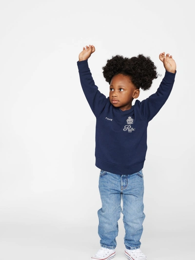 Shop Frame Ritz Kids' Crewneck Sweatshirt In Blue