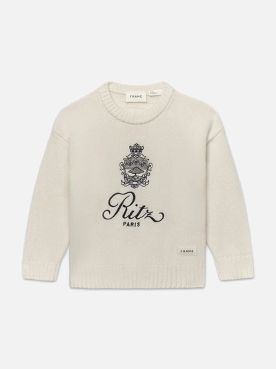 Frame Ritz Kids' Cashmere Sweater In White