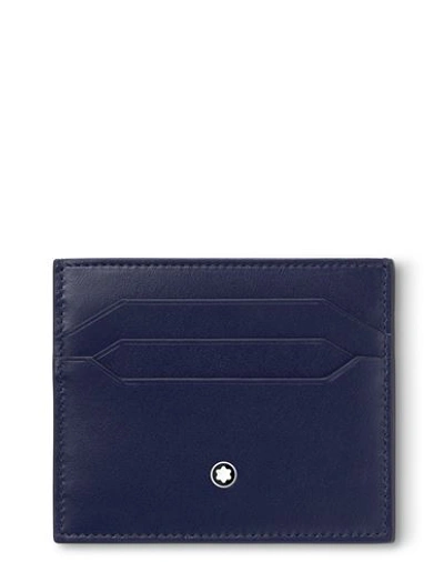 Shop Montblanc Man Document Holder Navy Blue Size - Leather