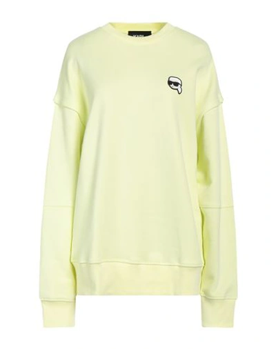 Shop Karl Lagerfeld Ikonik 2.0 Relaxed Fit Sweat Woman Sweatshirt Light Yellow Size L Organic Cotton, Rec