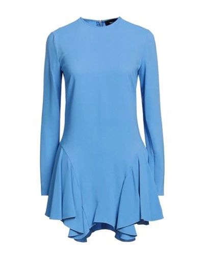 Shop Dsquared2 Woman Mini Dress Azure Size 2 Viscose, Elastane In Blue