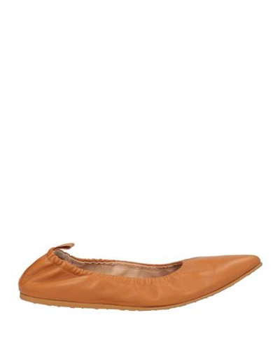 Shop Gianvito Rossi Woman Ballet Flats Tan Size 8 Soft Leather In Brown
