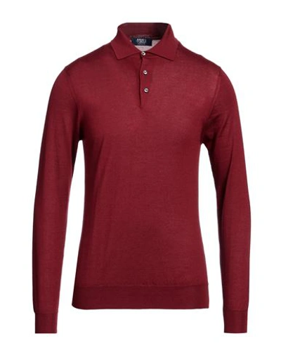 Shop Fedeli Man Sweater Garnet Size 50 Cashmere, Silk In Red