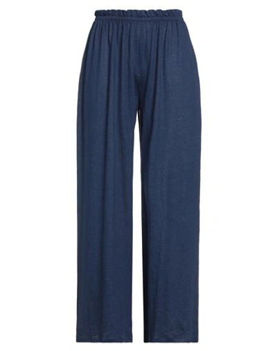 Shop Majestic Filatures Woman Pants Navy Blue Size 2 Linen, Elastane