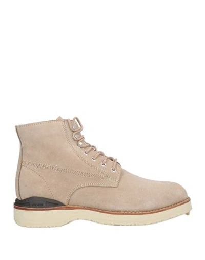Shop Visvim Woman Ankle Boots Beige Size 9 Leather