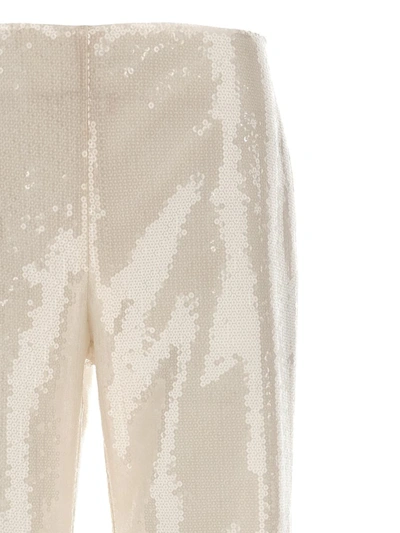 Shop Alberta Ferretti Sequin Pants In White