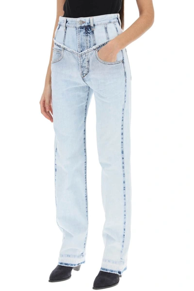 Shop Isabel Marant Noemie Straight Leg Jeans In Blue