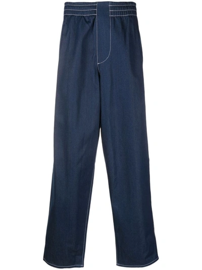 Shop Sunnei Elastic Pants In Blue