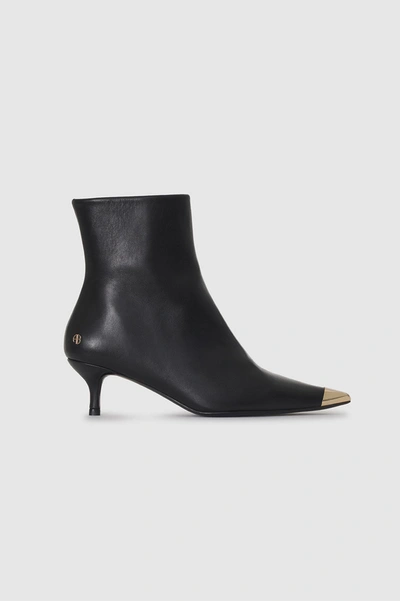 Shop Anine Bing Gia Boots With Metal Toe Cap In Black