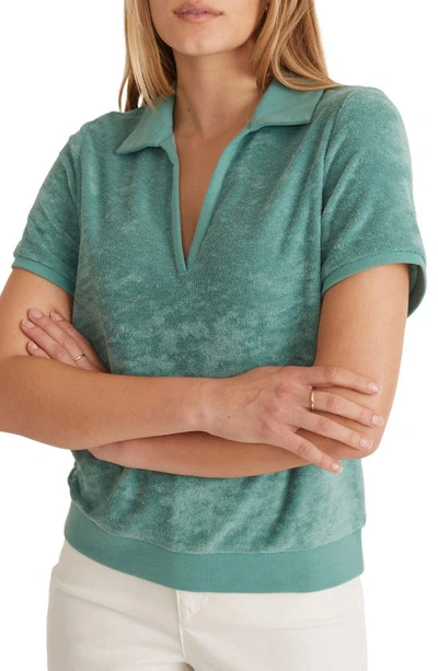 Marine Layer Johnny Collar Polo In Deep Sea