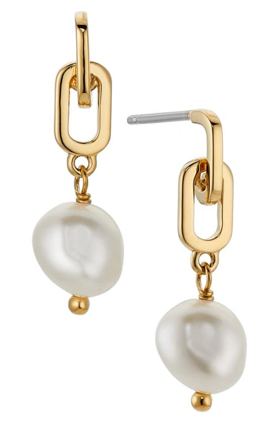 Shop Ajoa Keshi Pearl Drop Earrings In Gold