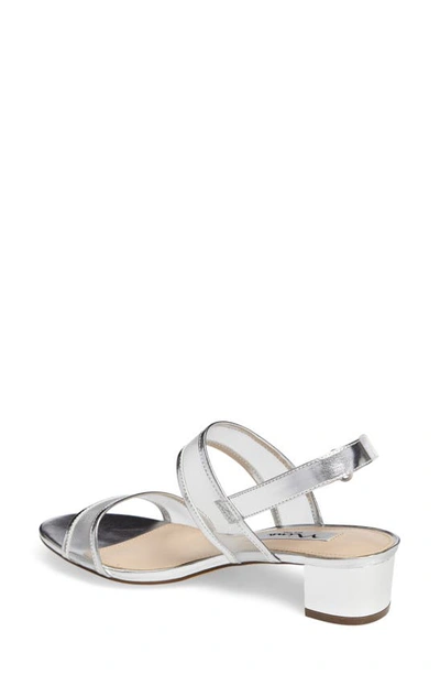 Shop Nina Ganice Mesh Strap Sandal In Silver Faux Leather