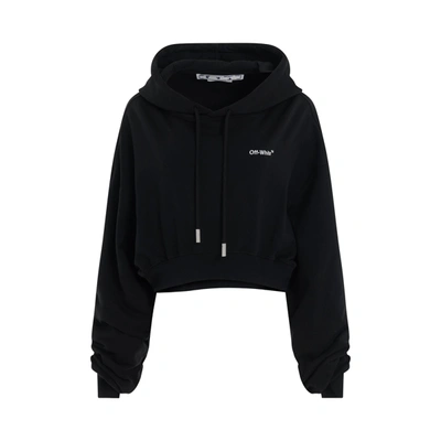 Shop Off-white For All Helvetica Crop Oversize Hoodie