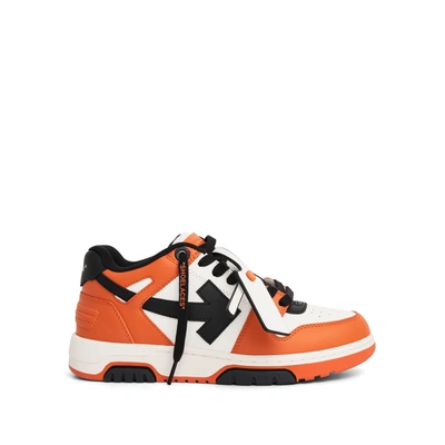 Shop Off-white Out Of Office Calf Leather Sneaker In Colour Orange/black