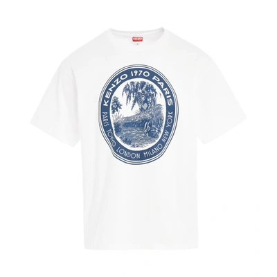 Kenzo T-shirt Oversize Tiger Patch Homme Blanc Casse In Off White | ModeSens