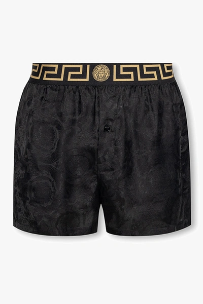 Shop Versace Black Pyjama Shorts In New