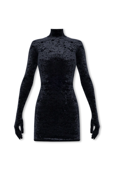 Shop Vetements Black Velour Dress In New