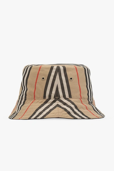 Shop Burberry Beige Patterned Hat In New