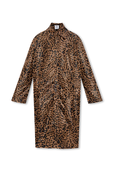 Shop Vetements Brown Rain Coat With Animal Motif In New