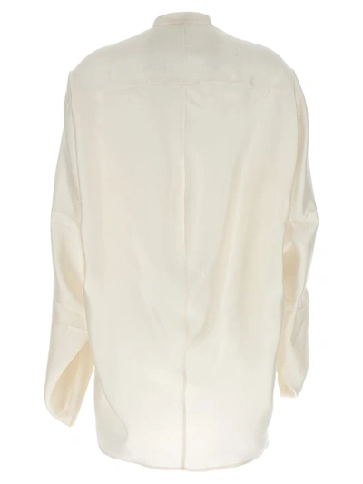 Shop Di.la3 Pari' Curled Sleeve Shirt In White