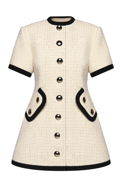 Shop Keburia Tweed Mini Dress In White
