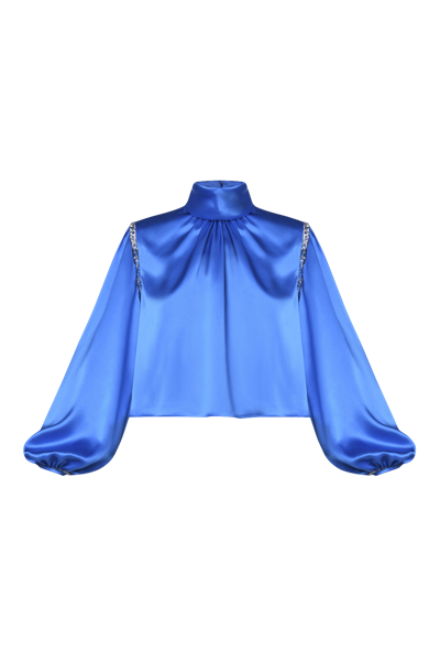 Shop Keburia Silk Blouse In Blue