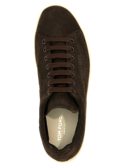 Shop Tom Ford Coconut Nubuk Sneakers In Brown