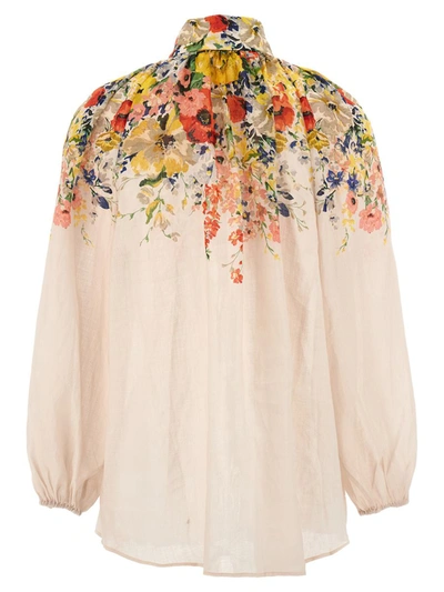 Shop Zimmermann 'alight Billow' Shirt In Multicolor