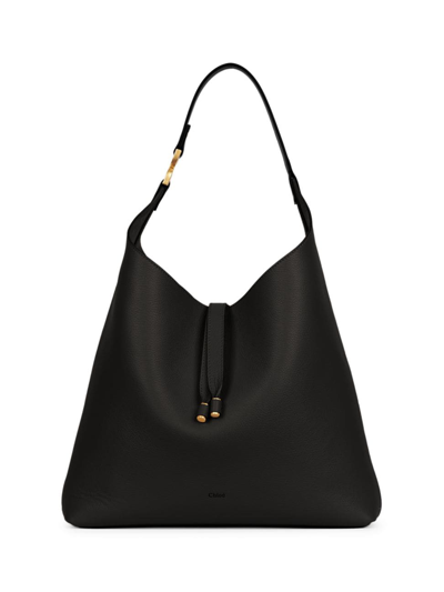 Shop Chloé Women's Marcie Leather Hobo Bag In Black