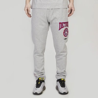 Shop Pro Standard Mens  Pistons Crest Emblem Fleece Sweatpant In Gray