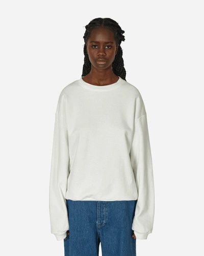 Shop Kapital Eco Knit Crewneck Sweatshirt (profile Rainbowy Patch) In White
