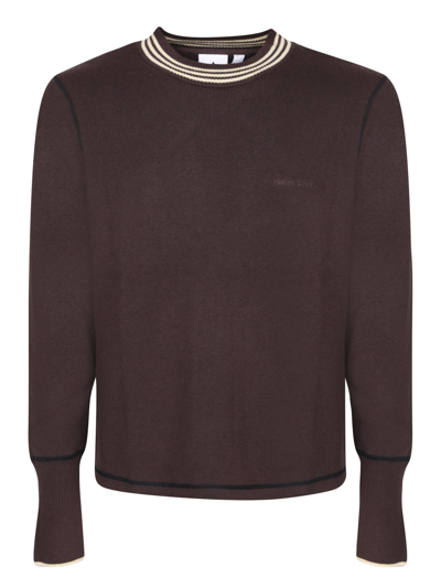 Shop Y-3 Wool Blend Brown Pullover