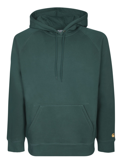 Shop Carhartt Hooded Chase Sweat Dark Green