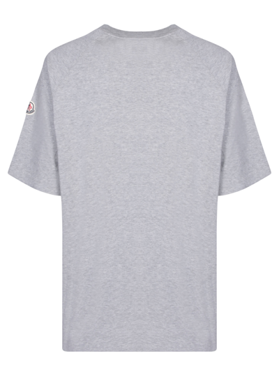 Shop Moncler Frontal Logo Grey T-shirt
