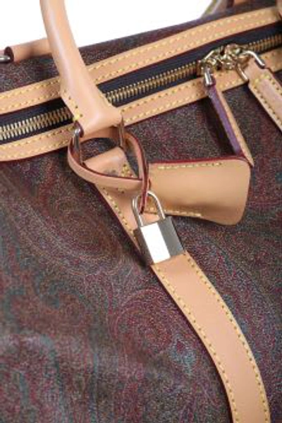 Shop Etro Travel Bag Made Of Paisley Jacquard Canvas In Rosso
