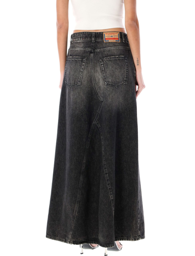 Diesel De-pago Denim Maxi Skirt In Black