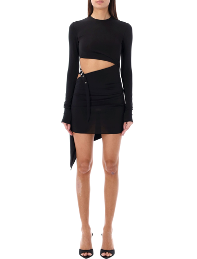 Shop Attico Cut-out Mini Dress In Black